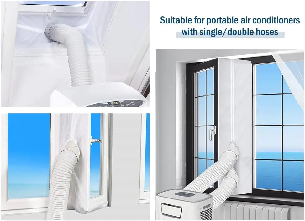 Hitopin Kit de Ventana Portátil para Aire,Kit Ventana Aire Acondicionado,Sellado Ventana Aire Acondicionado Portátil,Apto para T