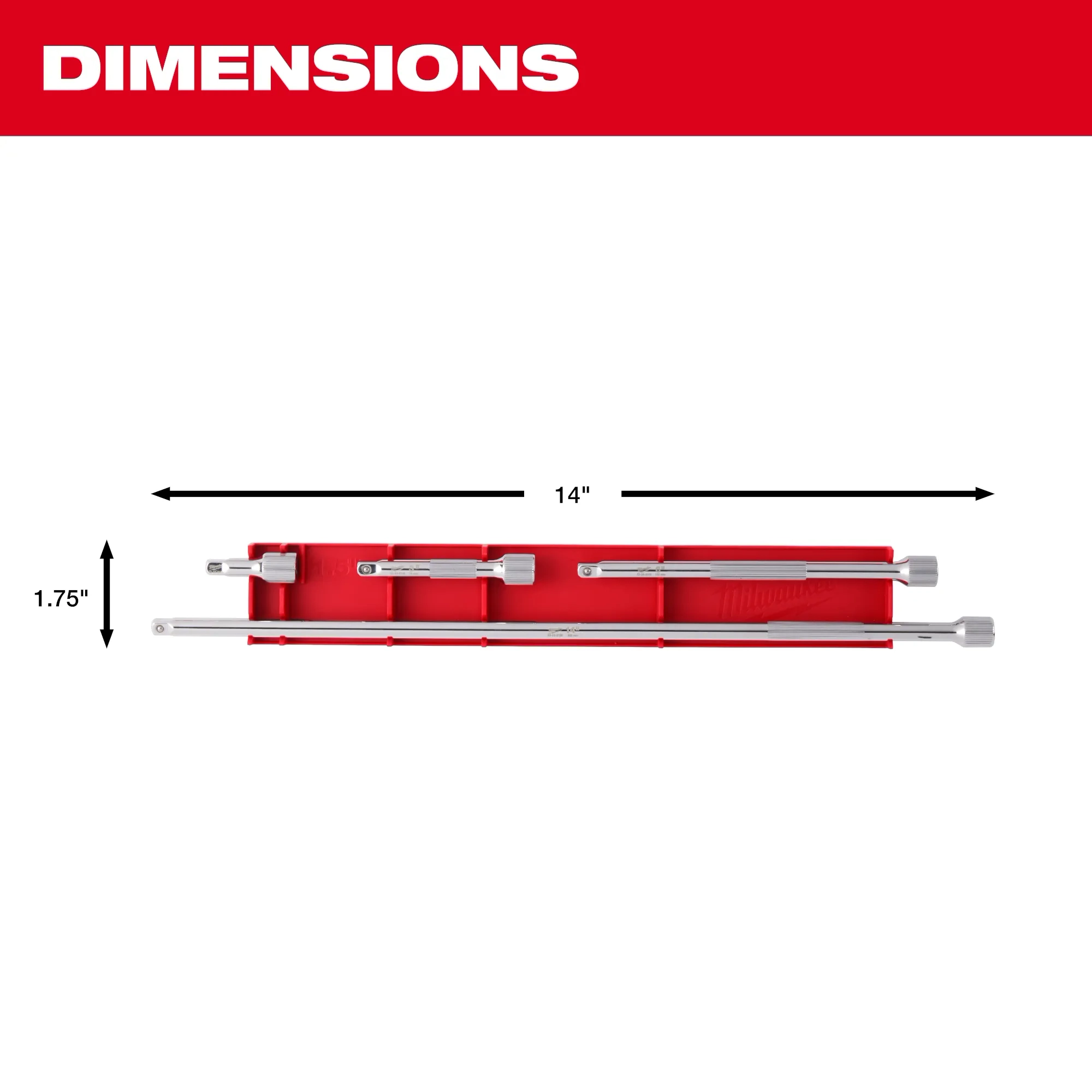 Juego de 4 piezas de extensión con boca de 1/4”
