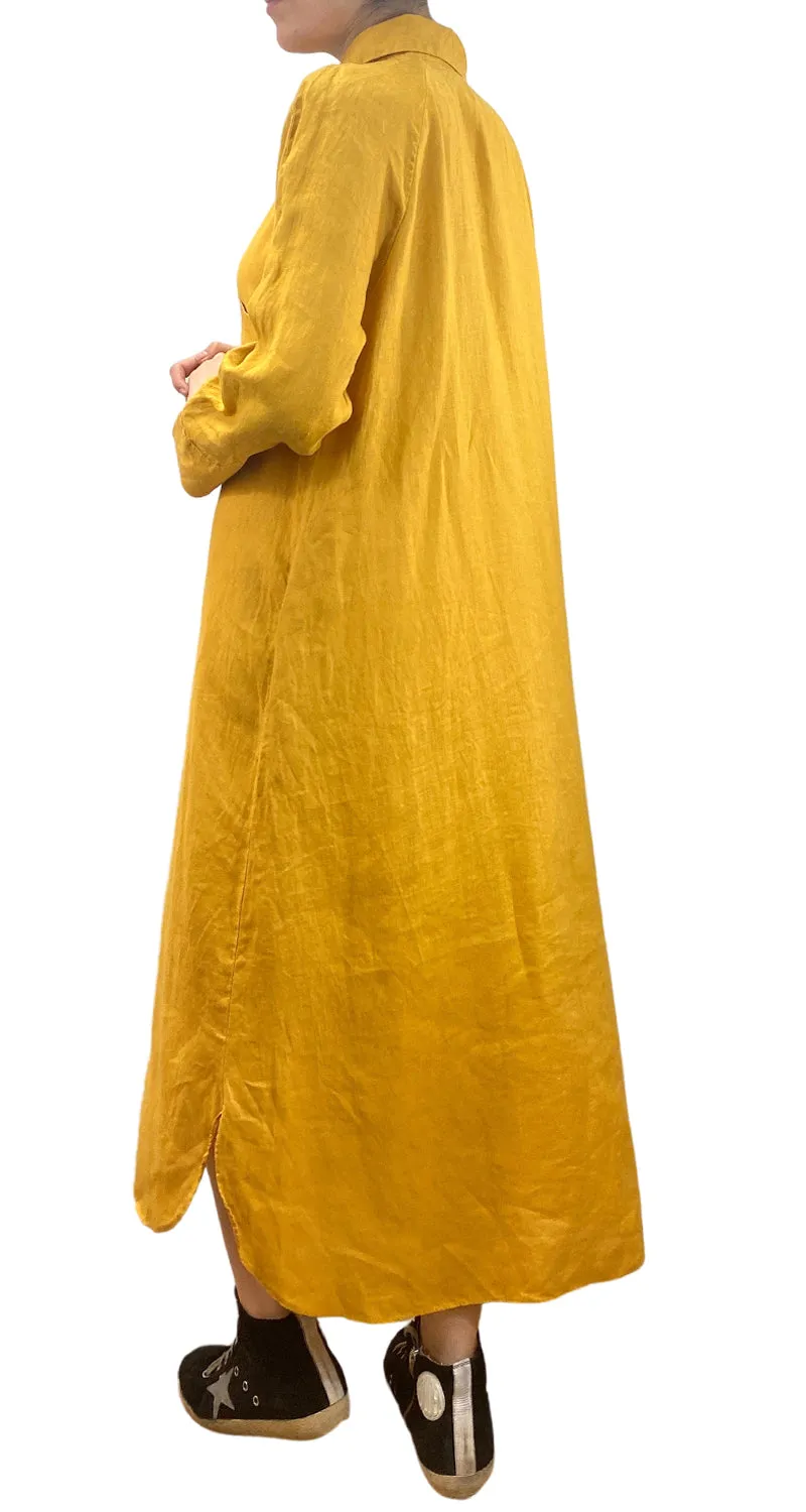 ZARA Vestido Camisero Mostaza